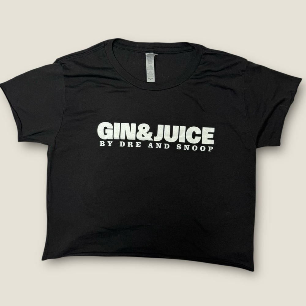 Next level apparel Black Gin and Juice cropped tee size M